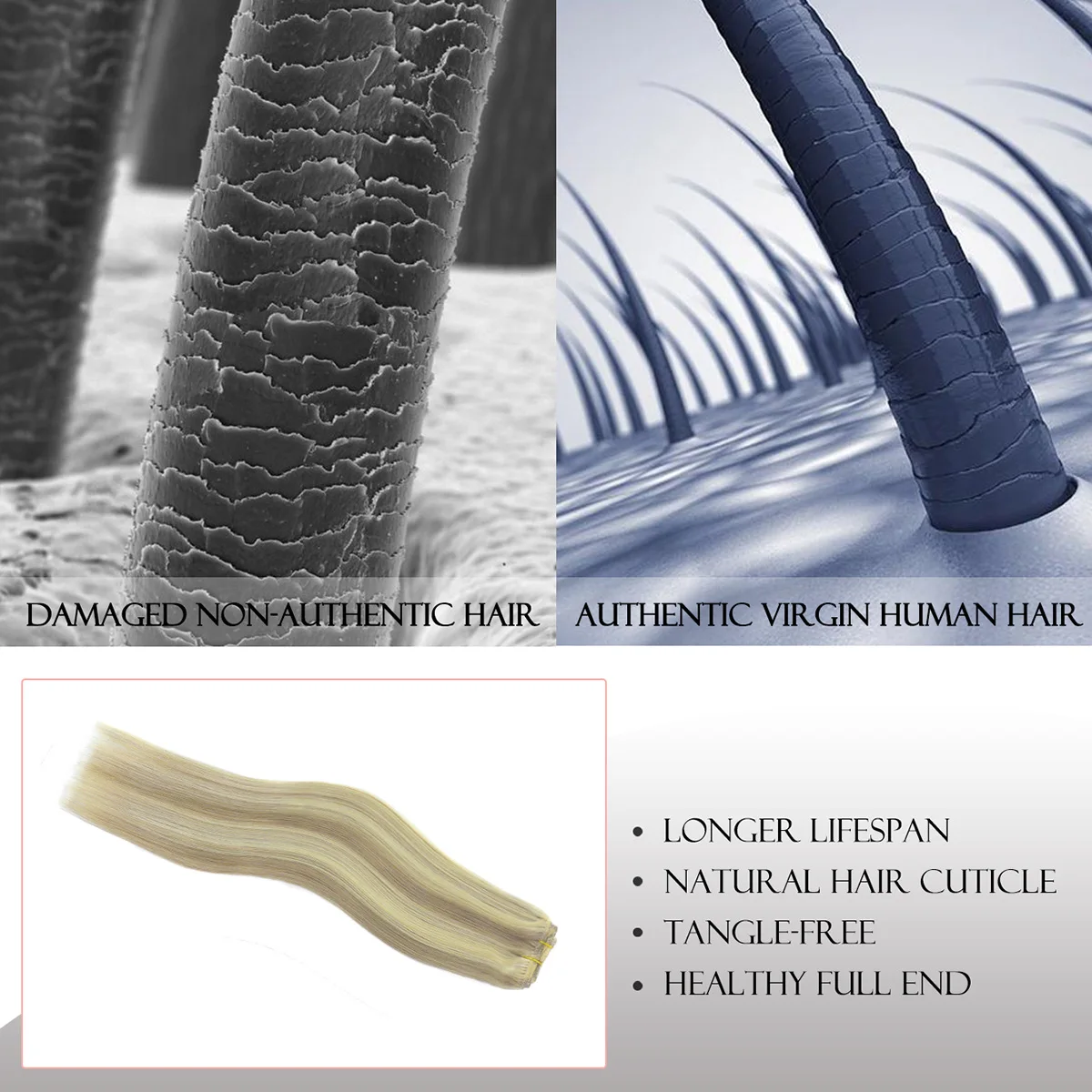 مقاطع في وصلات الشعر شعر بشري حقيقي البيانو اللون الرماد وشقراء 7 قطعة وصلات شعر بمشبك مستقيم إضافة طول وحجم الشعر