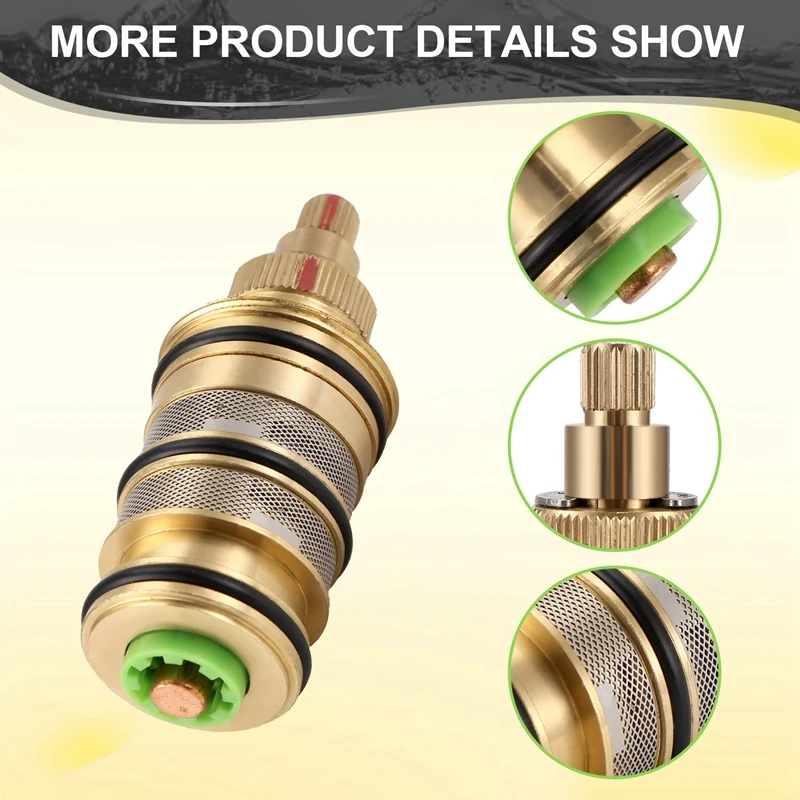 Brass Replacement Thermostatic Cartridge,Shower Mixer Valve Bar Repair Kit Intelligent Thermostatic Valve Core