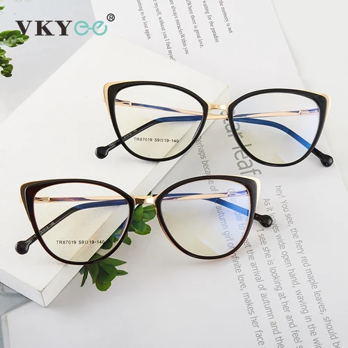 Imagen 2 del producto VICKY, nueva moda, diseño de ojo de gato Retro personalizado, gafas de lectura antiluz azul para mujer, prescripción personalizable 87019