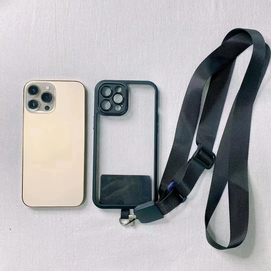 Abnehmbarer verstellbarer Riemen, Umhängetasche, Telefon-Lanyard für Telefon, flacher Nylon-Patch, Halsketten-Clip, Schnapp-Hängeschnur, Seil – Detail 2