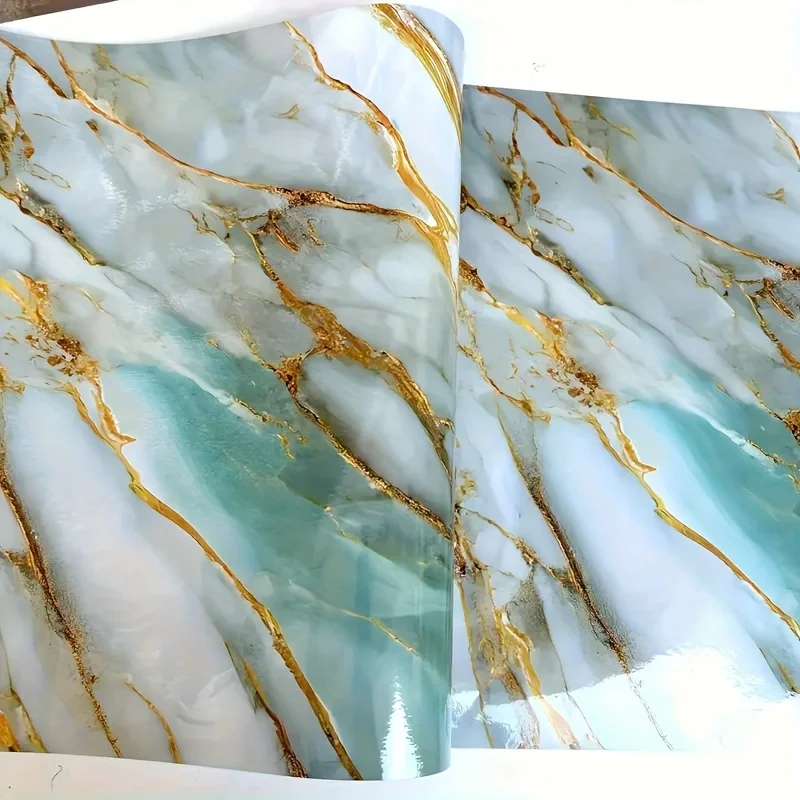 Marble Vinyl Wallpaper Self-Adhesive Waterproof Oil & Heat Resistant Removable Wall Decor Kitchen Peel and Stick Contact Paper