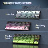 LEAVEN  k88 Mechanical Keyboard Wired 2.4g Wireless Bluetooth Tri Mode 8000mAh 87Key Hotswap Rgb Pbt Customized Gaming Keyboard