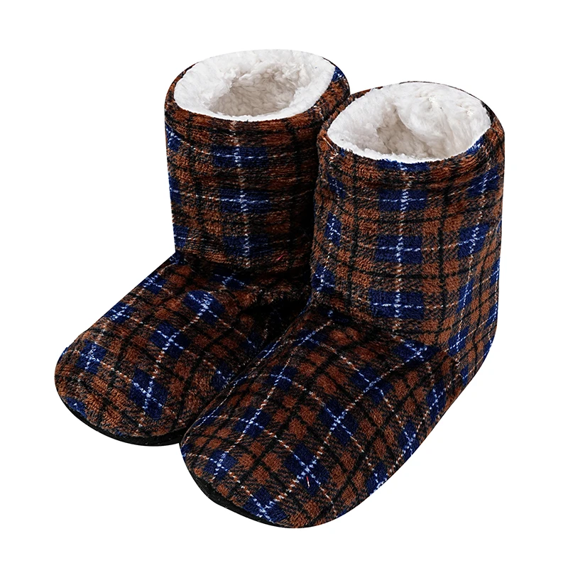 Winter Erwachsene Männer Und Frauen Dicke Warme Boden Schuhe Non-Slip Innen Baumwolle Schuhe Plüsch Hause Hausschuhe Plaid Schuhe frauen Mädchen – Detail 14