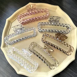 New Diamond-shaped Translucent Square Hair Claws Clips for Women Commuting Bathing Hairpins Shark Clip Hair Accessories