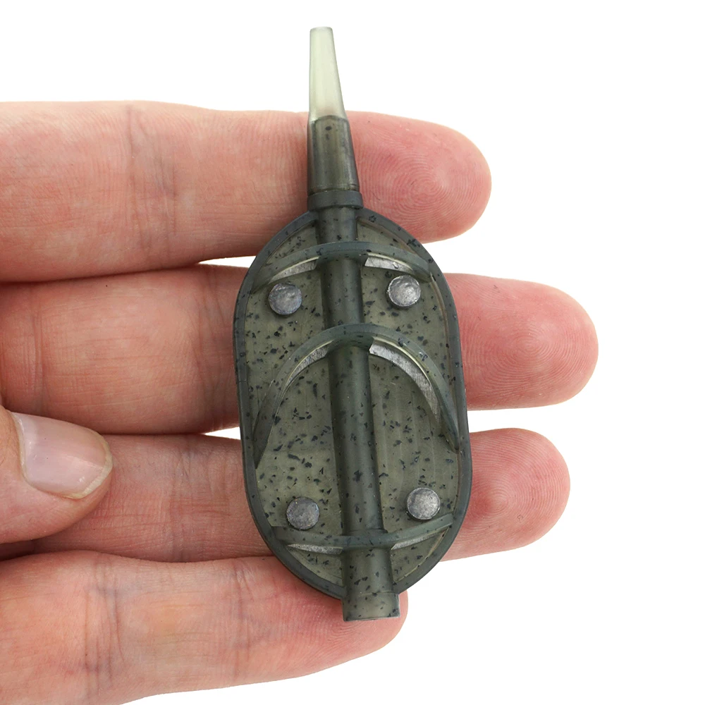 Hirisi F114 Carp Fishing Method Feeder Cage 30g/40g/50g/60g Quick Release Bait Basket Coated Lead Weight for Method Rig Fishing