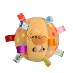 Pelota de peluche con cascabel para cachorros, juguete interactivo