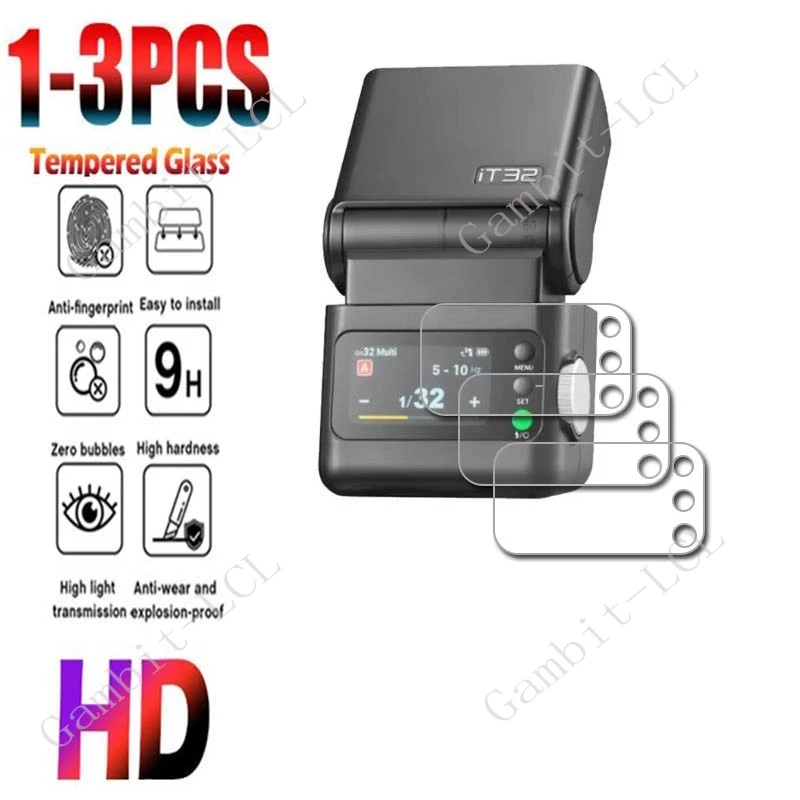 1-3PCS Tempered Glass For GODOX iT32  GODOXiT32  Canera Flash Light Full Screen Protector Cover Film