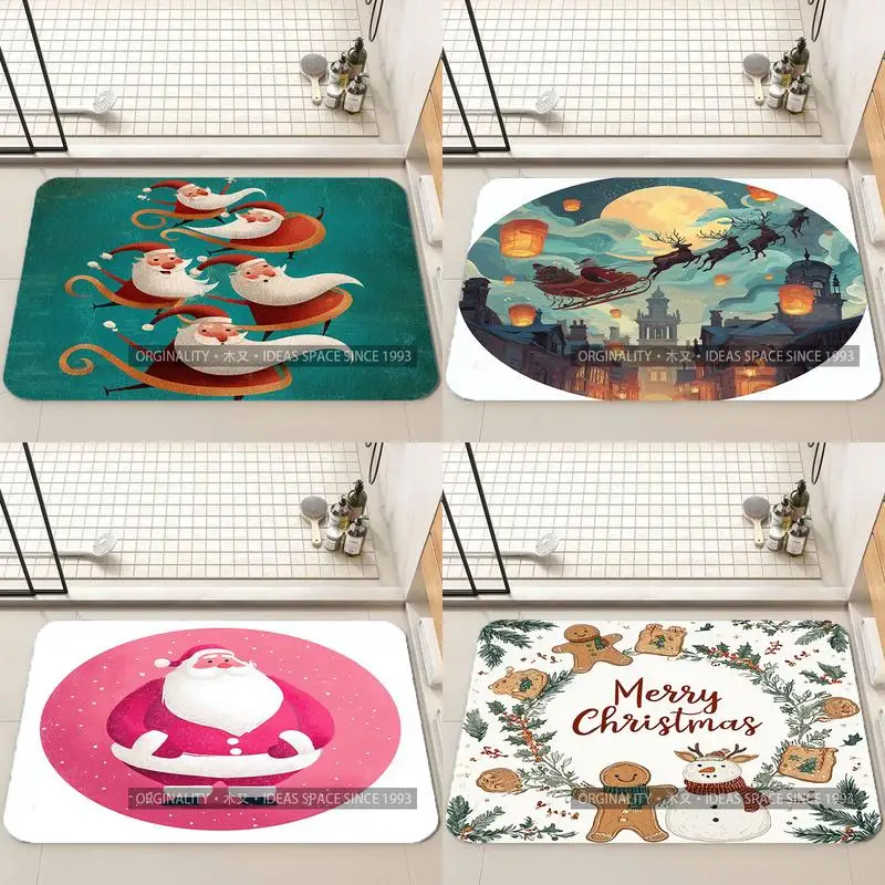 

С Рождеством цифровой дизайн украшение для гостиной домашний диван нескользящий ковер кабинет спальня татами детский мягкий напольный коврик