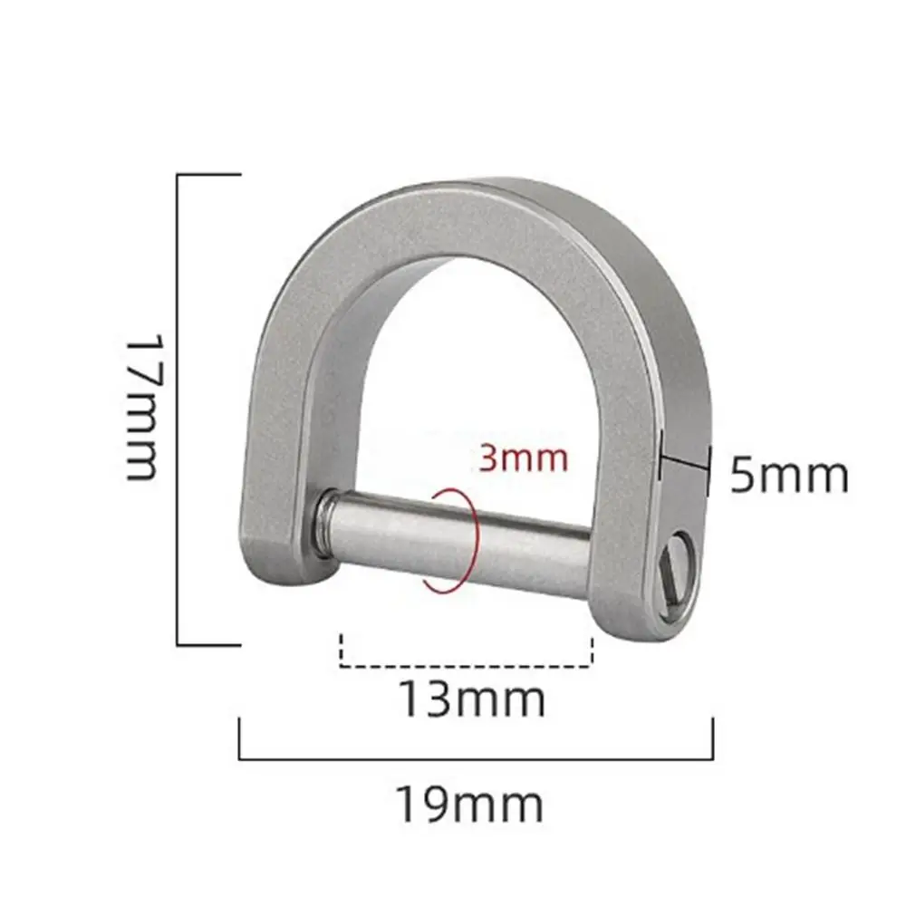 Titanium Alloy Outdoor Bracelet Buckles Horseshoe Buckles Carabiner D Bow Staples Shackle Key Ring Keychain Hook Buckles view 5