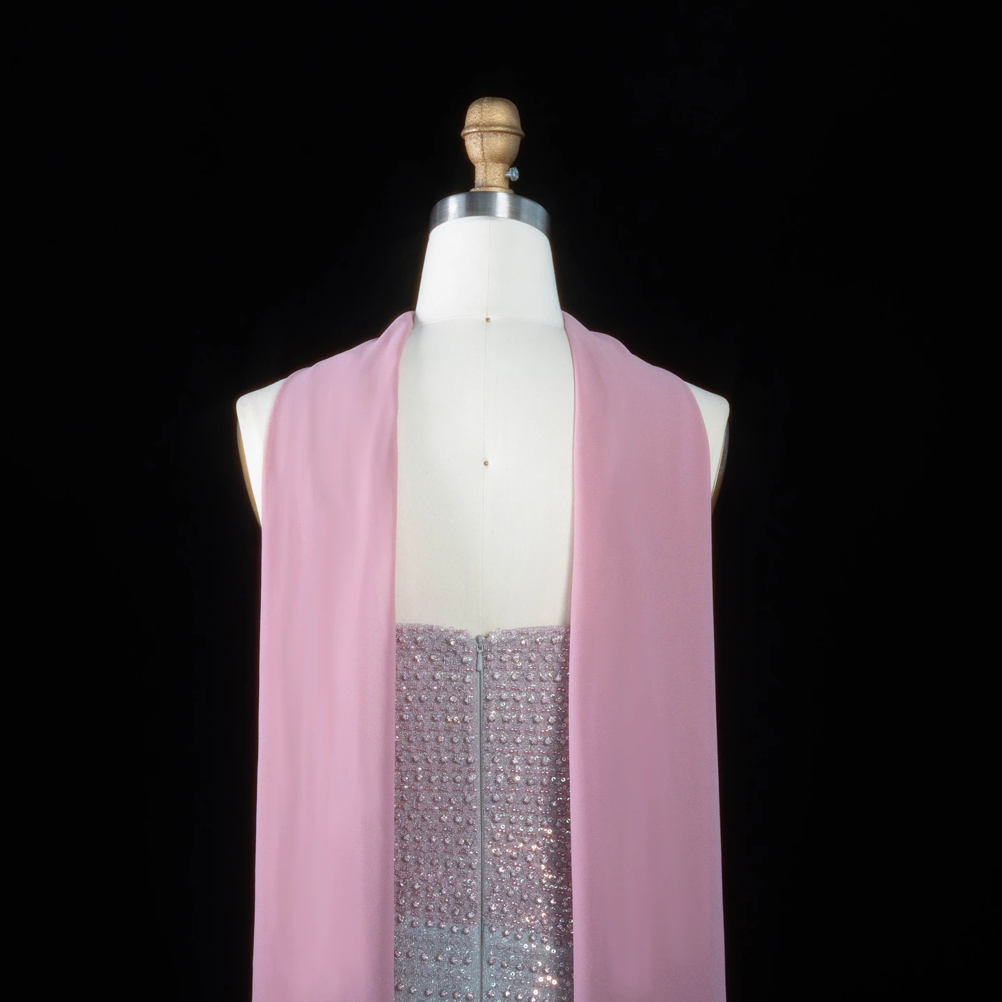 Sharon Said Luxuriöses Abendkleid in Farbverlauf Rosa mit Schweren Perlen, Trägerlos, 3D-Blumenapplikationen, Formelle Partykleider SS534 Maßanfertigung – Detail 11