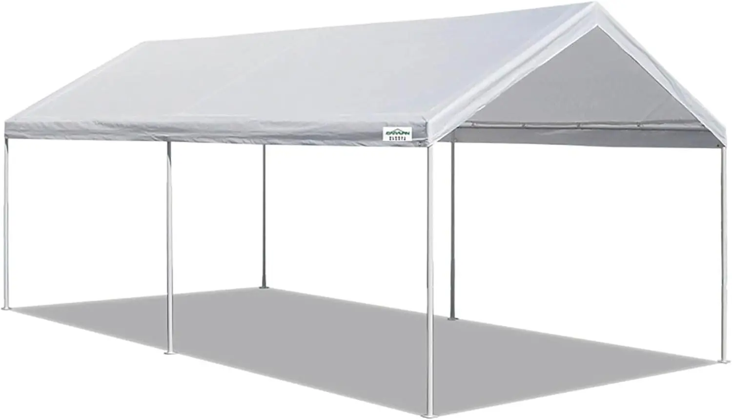 Outdoor Pop Up Carport, White, Powder Coated Heavy Duty Steel Frame with 6 Steel Stakes