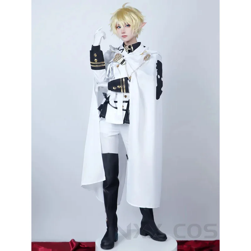 Anime Seraph of the End Hyakuya Mikaela Cosplay Costume Role Play Comic Con Hallowmas Party Wigs Animation Prop