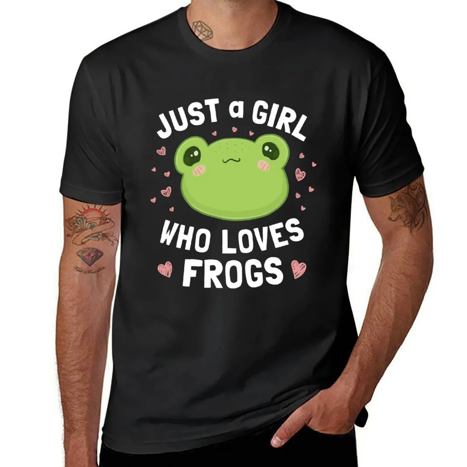 Just A Girl Who Loves Frogs Kawaii Anime Cottagecore Aesthetic Frog - Chubby Happy Froggy Stuff - Frogge Fan Teen Birthd T-Shirt