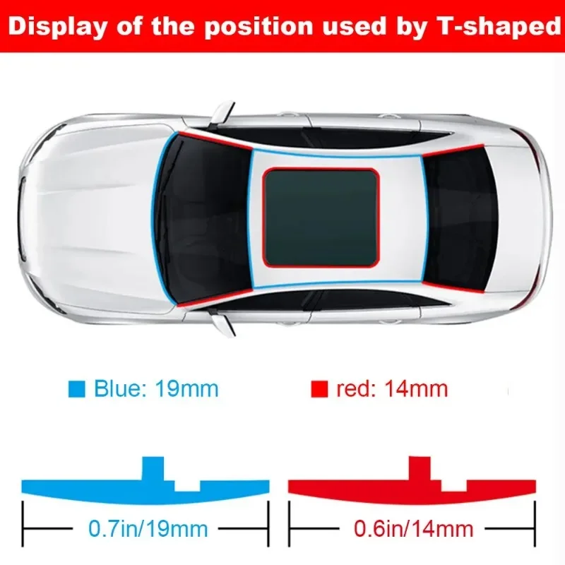 For Volkswagen Polo Golf 4 Beetle Passat B5 B6 B7 B8 T5 Touran Bora Tiguan CC 1m T-Shape Rubber Car Seals Edge Sealing Strips