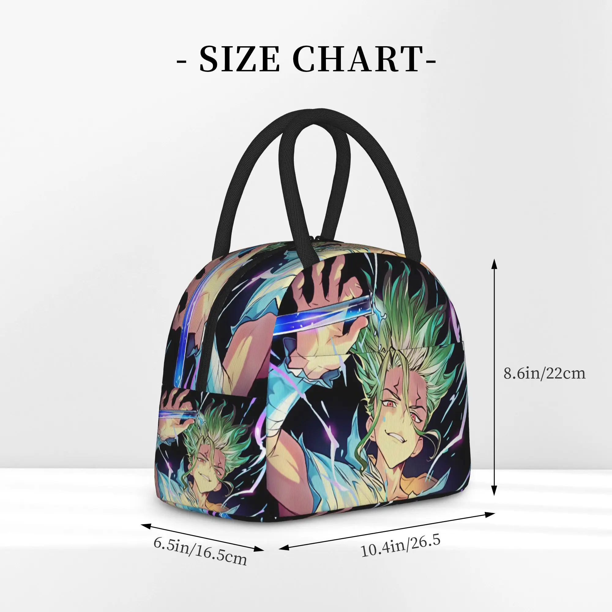 Senku Ishigami  Lunch Bag  Fashion Lunch Box For Women Outdoor Picnic Portable Cooler Bag Waterproof Print Thermal Tote Handbags - view 3