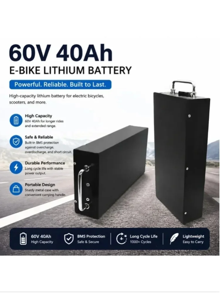 60V 40Ah Lithium-Akkupack für Elektromotorräder, 2000W Hochleistungsmotor, geeignet für Harley Davidson, faltbare Citycoco-Elektro-Scooter, inklusive kostenlosem Ladegerät