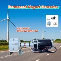2KW 3KW 5KW Generator Set 24v 48v AC Alternator Magnetic Dynamo Low Speed Permanent Magnet Generator With DC Driving Motor DIY