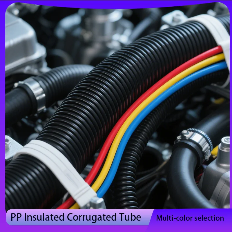 

PP Plastic Corrugated Pipe Threaded Tube Insulated Protection Automotive Cable Harness Accessories PP Plastic Bellows7.5~34.5mm