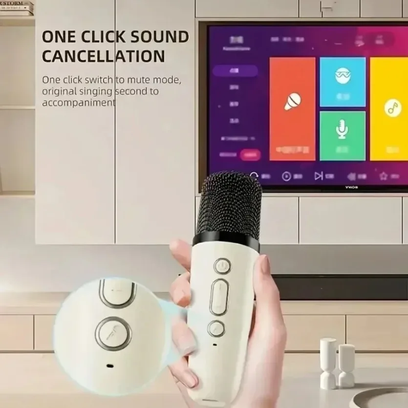 XIKCU Portable Karaoke Bluetooth 5.3 Speaker Machine PA System with 2 Wireless Microphones Home Family Singing Children's Gifts image 5