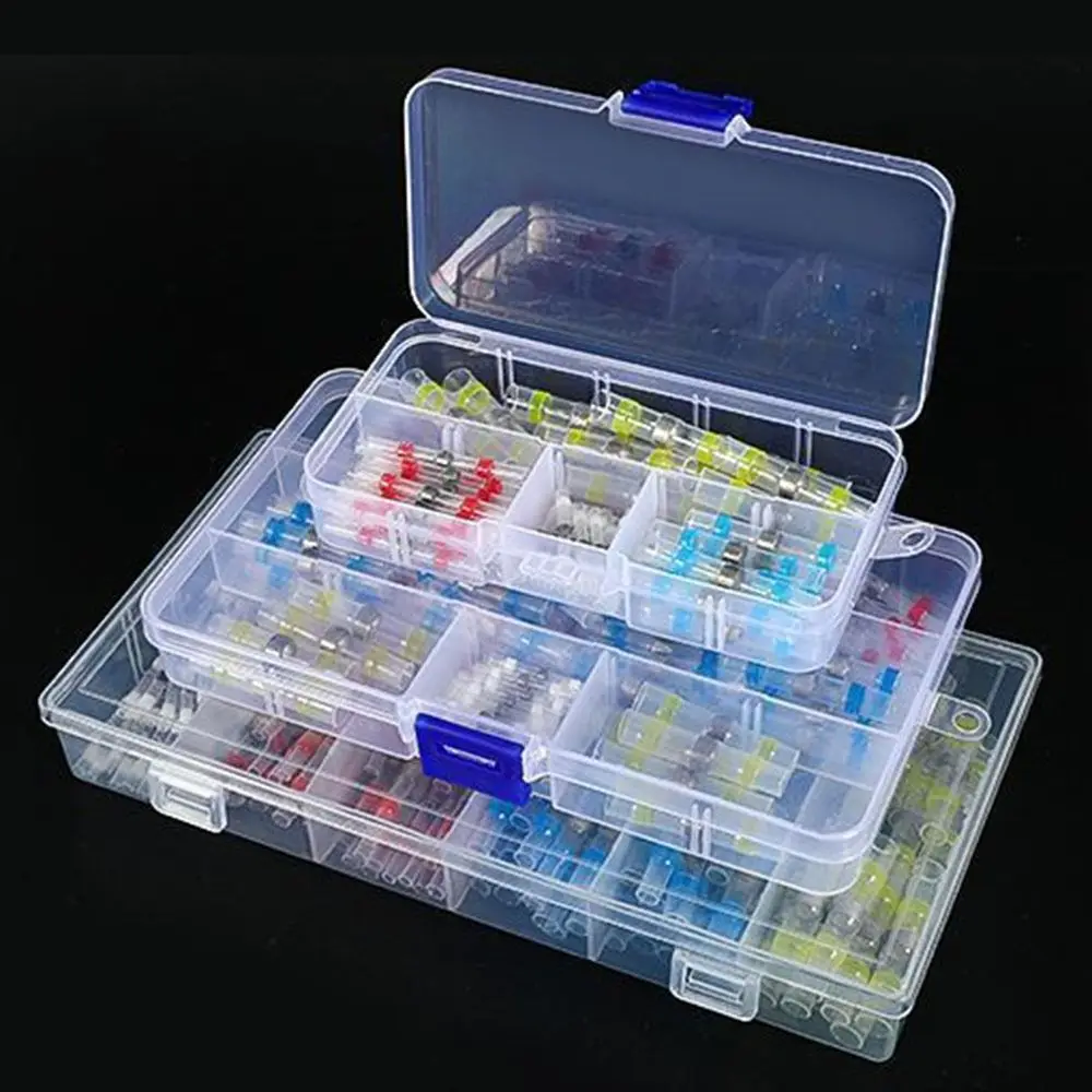 

200pcs Insulated Heat Shrink Wire Connectors Waterproof Shrinkable Electrical Terminals Connectors Kit Clamp Type