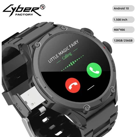 128GB H12 스마트 시계 4G 5G 안드로이드 10 OS 지원 앱 다운로드 Google Play 스토어 심박수 500W 카메라 GPS WIFI Smartwatch Men