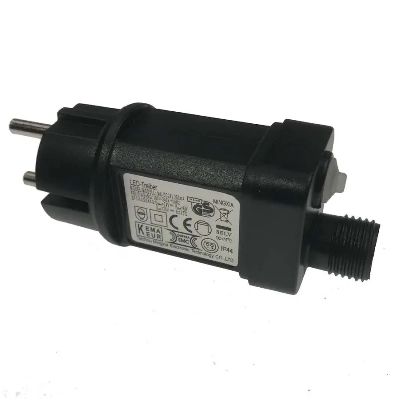 Wtyczka zasilająca US/EU do lampki sznurkowej, adapter wtyczki JT-EL/FC24V3.6W-H1-IP44 24V, 31V z 8 trybami