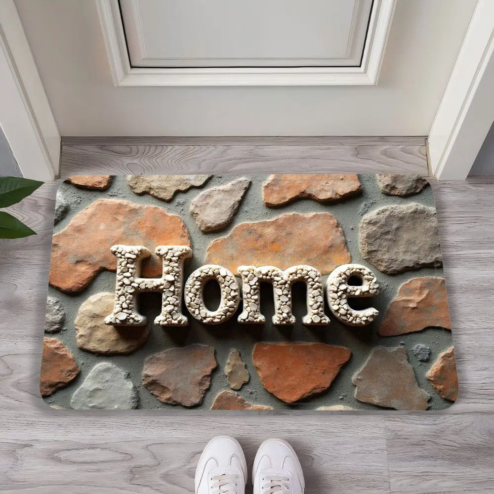 

VIKAMA Little Stone Visual 3D искусственный кашемир, коврик для входной двери, коврик для ног, противоскользящий, грязеотталкивающий, моющийся коврик для ног