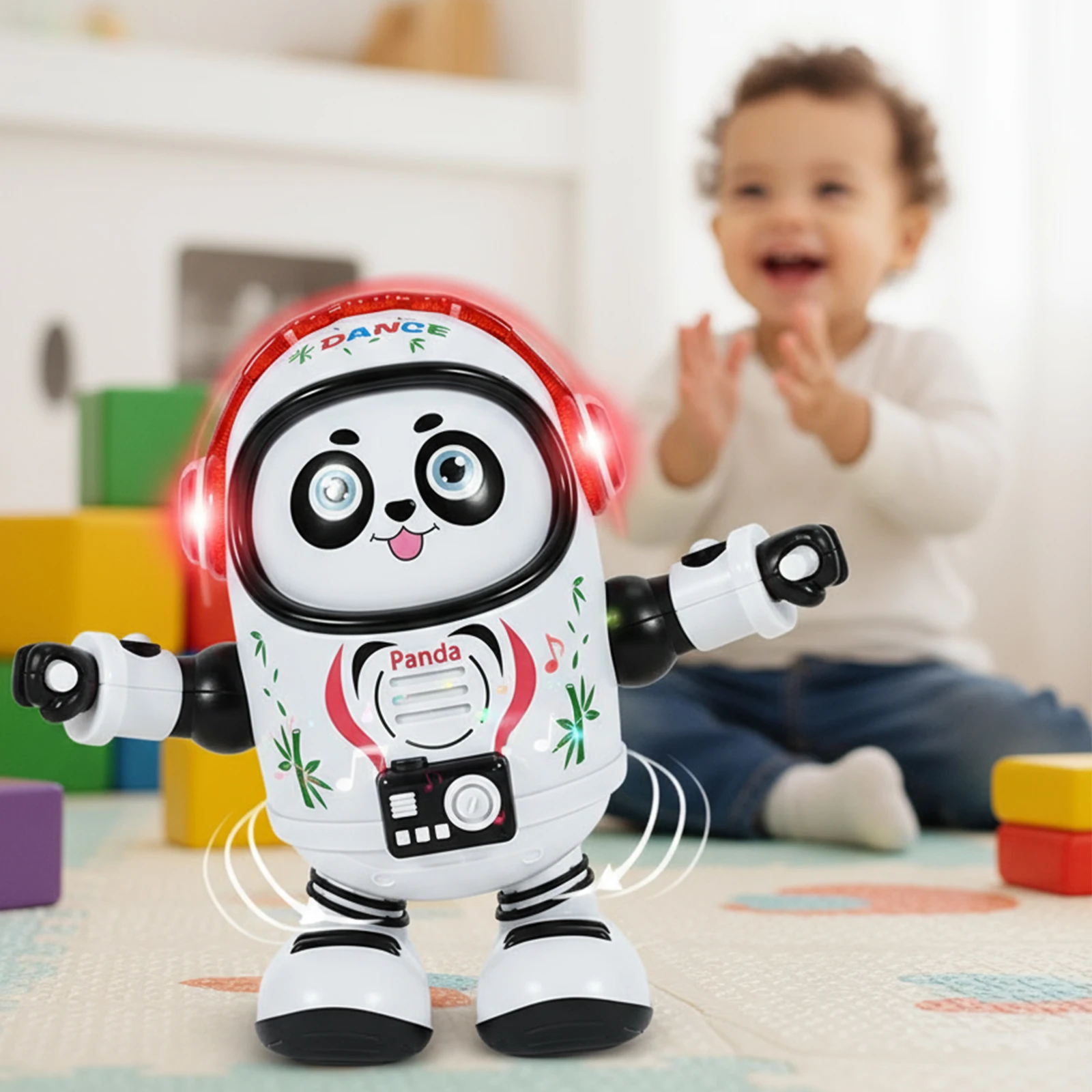 لعبة روبوت المشي والرقص الكهربائية مع موسيقى روبوت راقص ألعاب صوتية لعبة روبوت للرقص الفضائي للأطفال الصغار من الأولاد والبنات #5