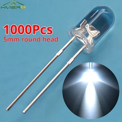1000PCS 5mm Super Bright Water Clear Diode Led Emitting Bulb Round Lamp Beads Advertisement Placard Atmosphere Decoration Light