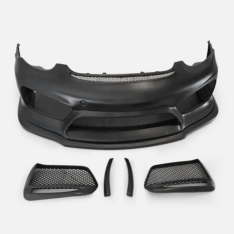 For Cayman 987 GT4 Style Front Bumper w/ Undertray & Fog Light Cover - Exterior Sport Bumper | Complete Bumper Accessory