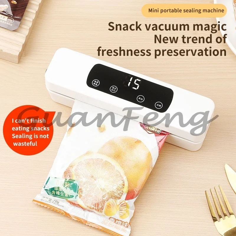 USB Rechargeable Portable  Vacuum Sealer External Heat‑Absorbing Food Bag Sealing Machine for Plastic Bag Household Food Storage
