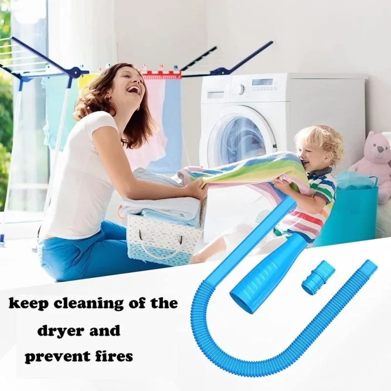 NEWA61I For Deep Duct Cleaning& Fire Prevention Dryer Vent Cleaner Kit Vacuum Attachment Lint Removal Brush Home Safety Tool