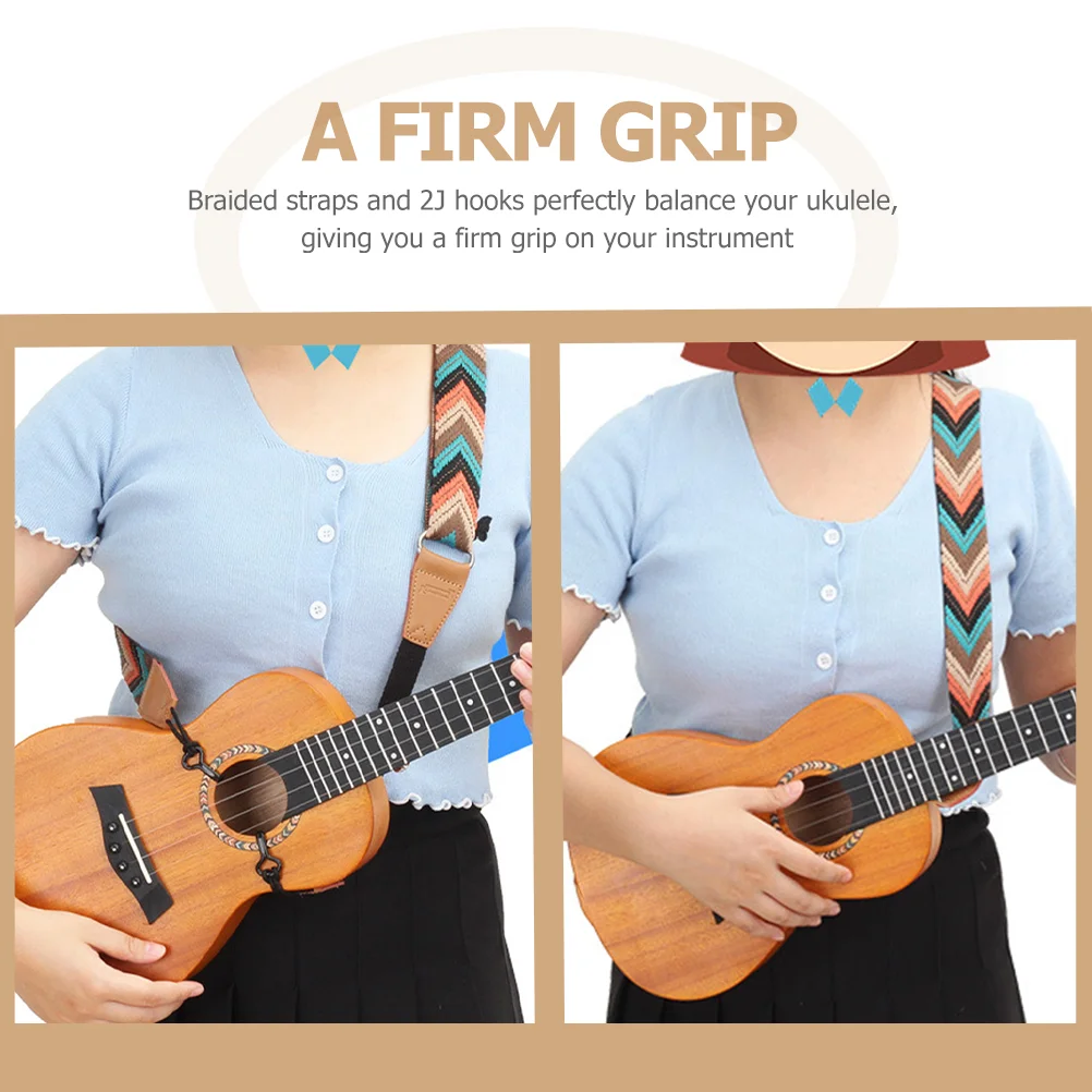 Accessories Ukulele Shoulder J Hook Clip Iron Braided Belt No Drill Guitar