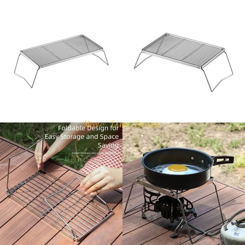 92me-効果的な折りたたみ調理器具サポート屋外ステンレス鋼グリルブラケット
