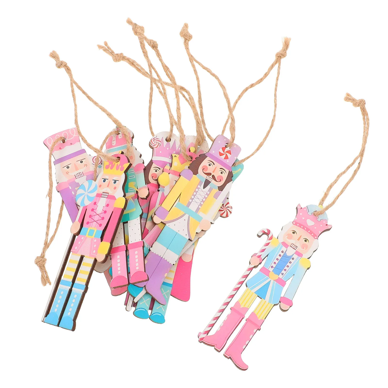 

Hanging Nutcrackers Pendant Christmas Decorations Candy Figures Statuette Wooden