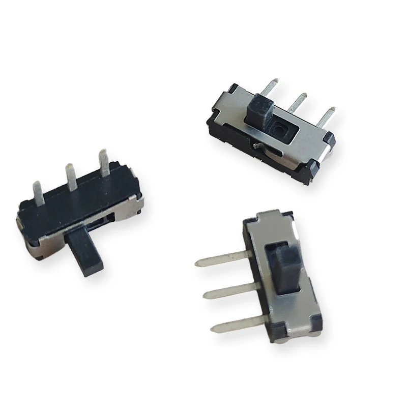 50PCS MSS-12D19 (Side Three Pin ) Side Inserted Small Toggle Switch 1P2T DC 12V 50mA 3-Pin 2-Speed Power Sliding 3.5 * 9