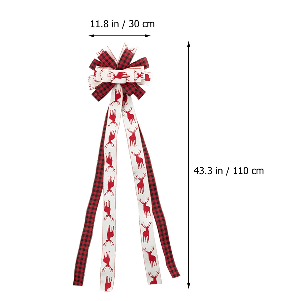 

Christmas Tree Burlap Bows Treetop Bowknot Ornaments Decorations Linen for Topper