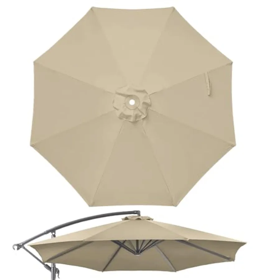 

10Feet Patio Umbrella Replacement Canopy for 8 ribs, Fits Hanging Offset Cantilever Market Outdoor Patio Shades Canopy Only