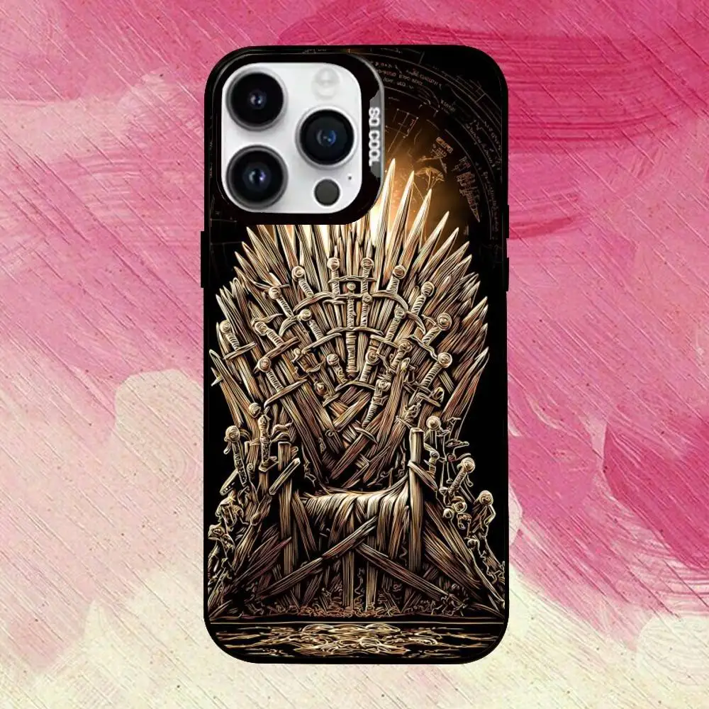 حافظة هاتف Game of T-Thrones The I-Iron T-Throne لهاتف iPhone 17,16,15,14,13,12,11 Plus، Pro Max، غطاء داخلي مطلي بالفضة الملونة #2