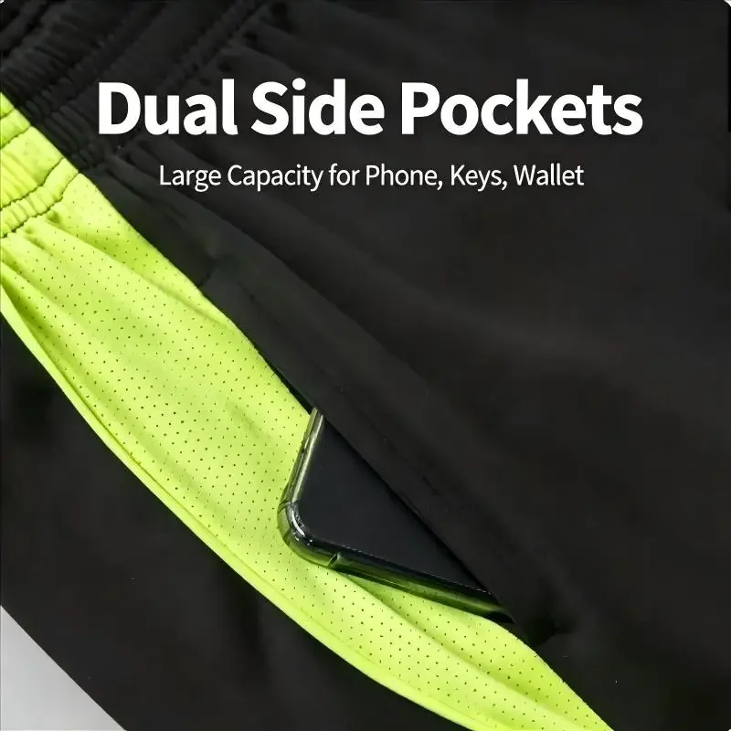 Sommer-Fitnesskleidung für Laufen und Basketball, Enge Hosen, Lockere Shorts, Leichte und Schnell Trocknende Taschen – Detail 8