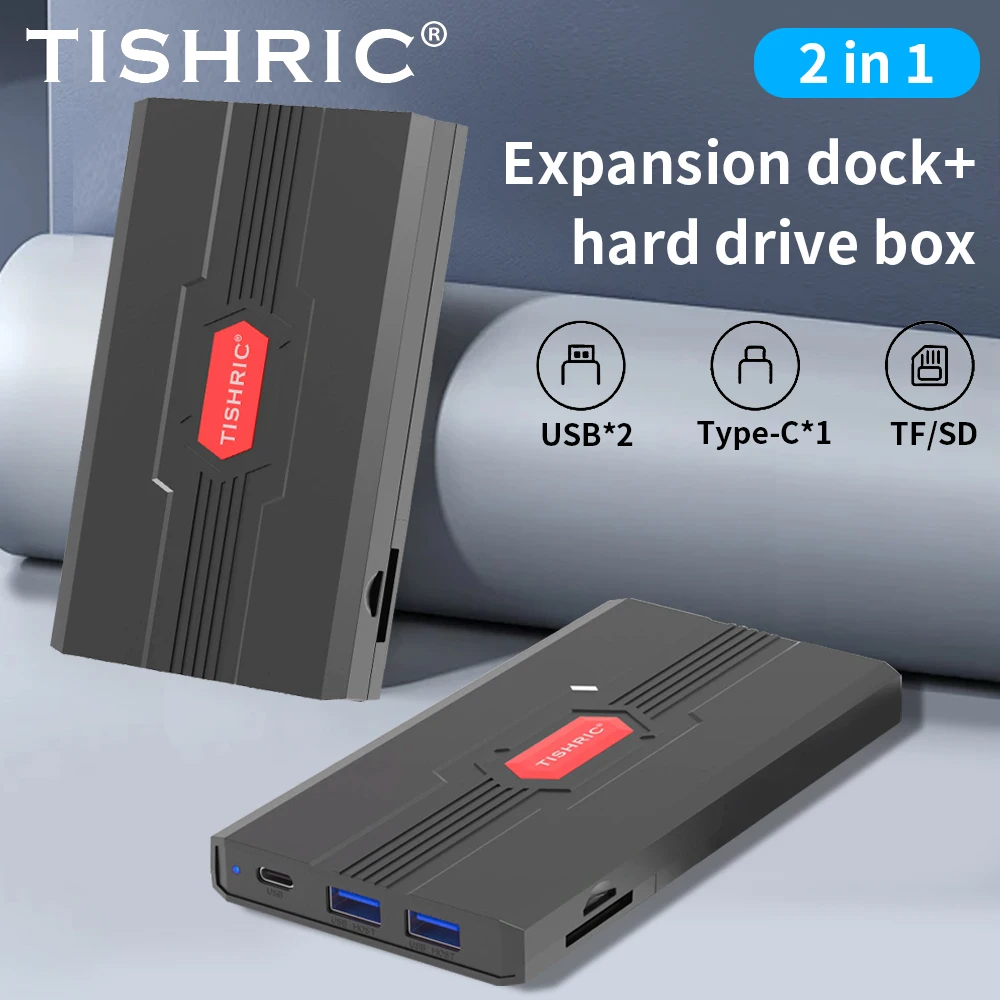 TISHRIC 2.5 "ฮาร์ดไดรฟ์ภายนอก SATA to USB C ฮาร์ดดิสก์มัลติฟังก์ชั่นภายนอกสําหรับเกม PC แล็ปท็อปทีวี PS5 PS4