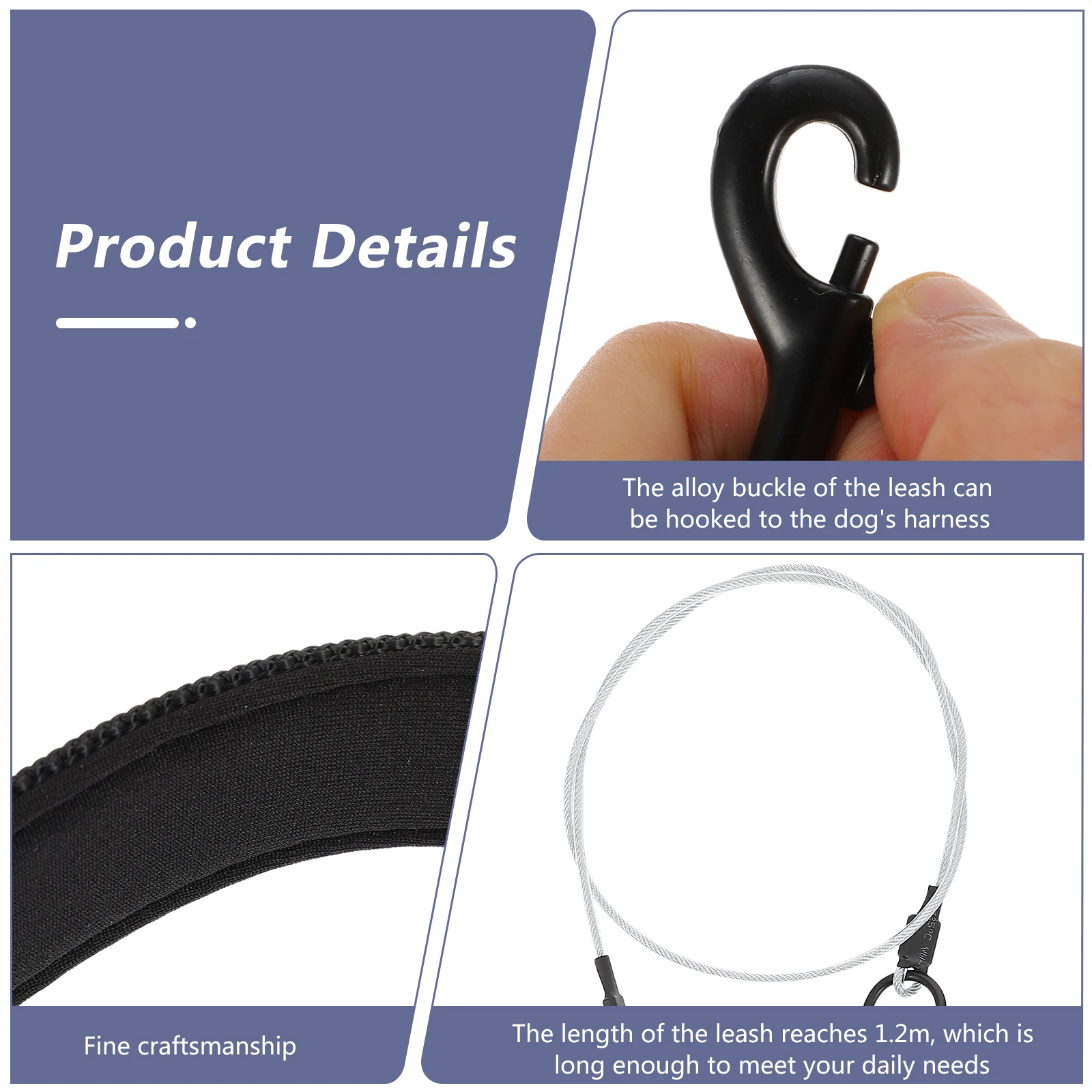 

1Pcs Dog Leash Steel Wire Portable 12M Long Heavy Duty Anti Bite Pet Traction Rope Outdoor Use Dog Leash Steel Wire Pet Rope