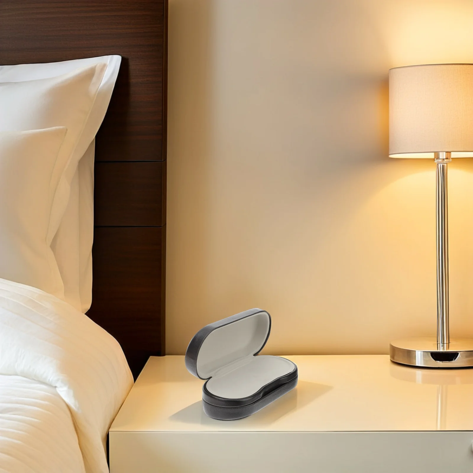 

Two Pairs Black Metal PU Glasses Case Dual Eyeglass Holder Portable Sunglasses ganizer Lightweight Storage Box