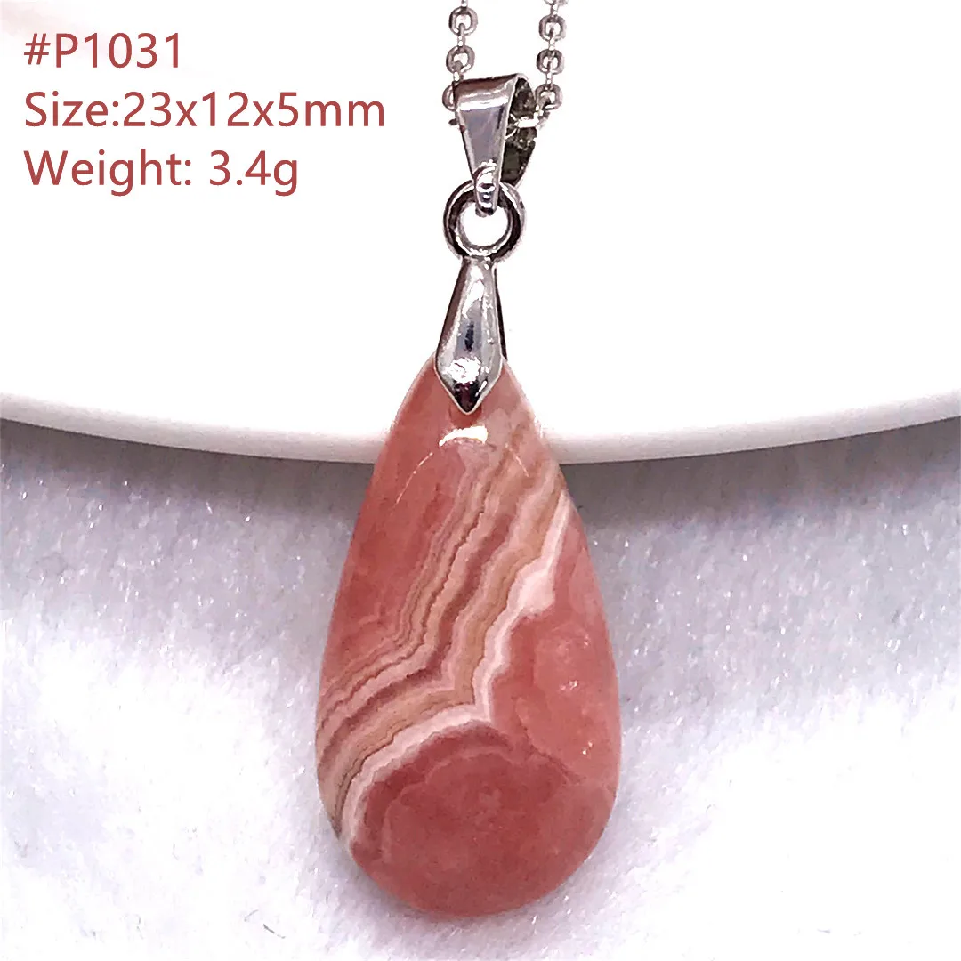 

Натуральный красный родохрозит: кулон-подвеска на серебряной цепочке для женщин и мужчин, подарок для влюбленных, кристальные бусины, аргентинский камень, ювелирное изделие класса ААААА