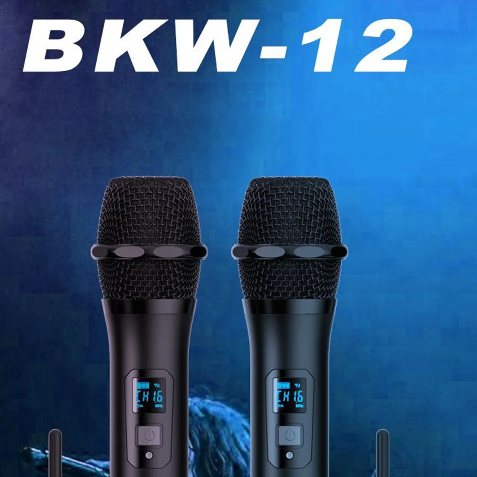 Wireless Microphone System Karaoke Mic Professional Dual Channel UHF Handheld Dynamic Microphone System for Christmas Party