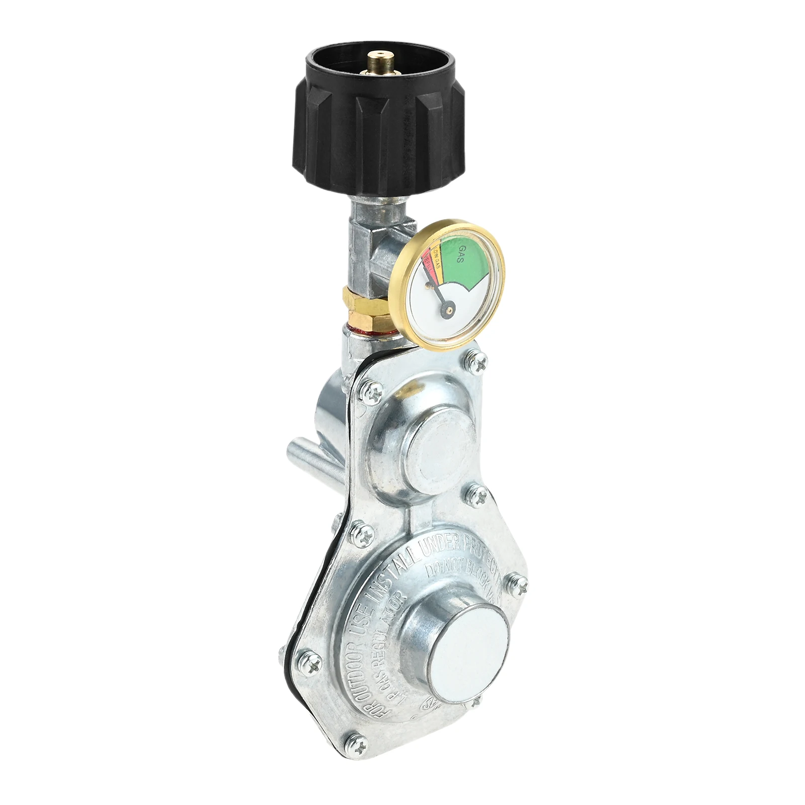1Pc Horizontal QCC1 Two-Stage Propane Regulator with Gauge 3/8 Female NPT and QCC1 for Gas Grill RV Propane Heater Replacement