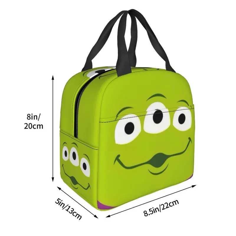 Custom Toy Story Aliens Meme Insulated Lunch Box Women Portable Thermal Cooler Lunch Bag Work Food Picnic Container Tote Bags