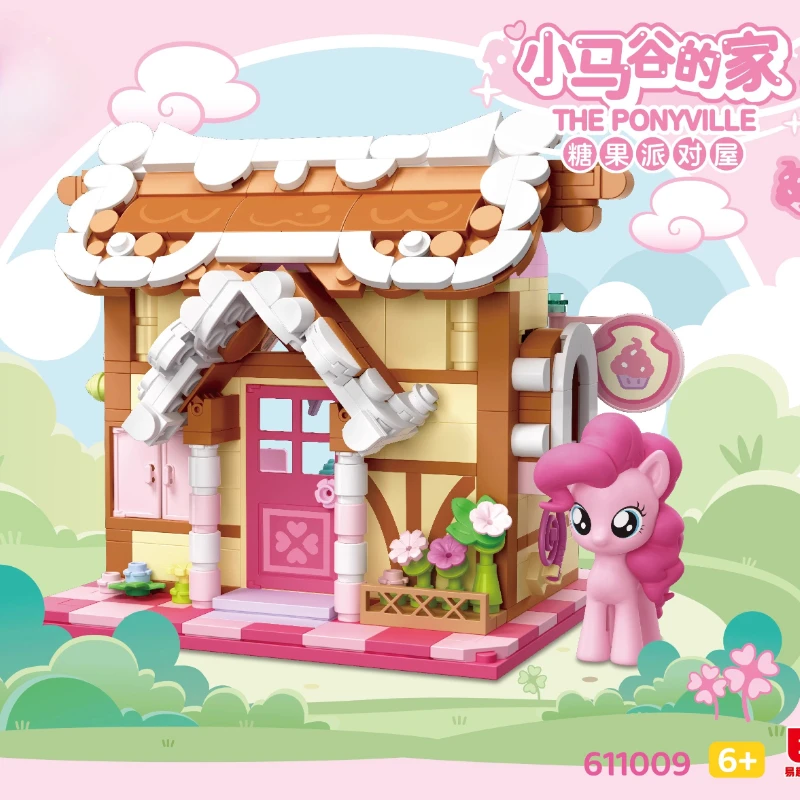 My Little Pony Bouwstenen Street View Twilight Sparkle Pinkie Pie Splicing Model Ornament Puzzel Speelgoedcollectie Cadeau
