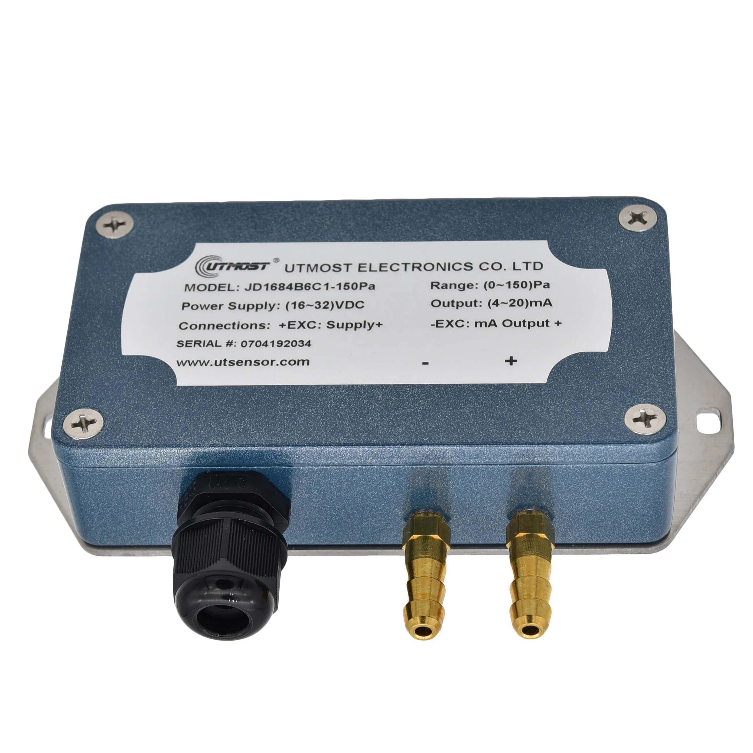 4-20mA Analog Output 125 Pa 100 Pa Differential Pressure Sensor