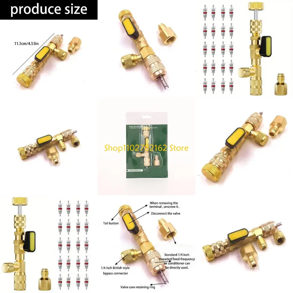

547B High Efficiency HVAC Valves Cores Extractor Tool Build In Vacuums Port For R410A Refrigeration Systems 20 Cores Included
